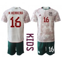 Mexiko Hector Herrera #16 Fußballbekleidung Auswärtstrikot Kinder WM 2022 Kurzarm (+ kurze hosen)